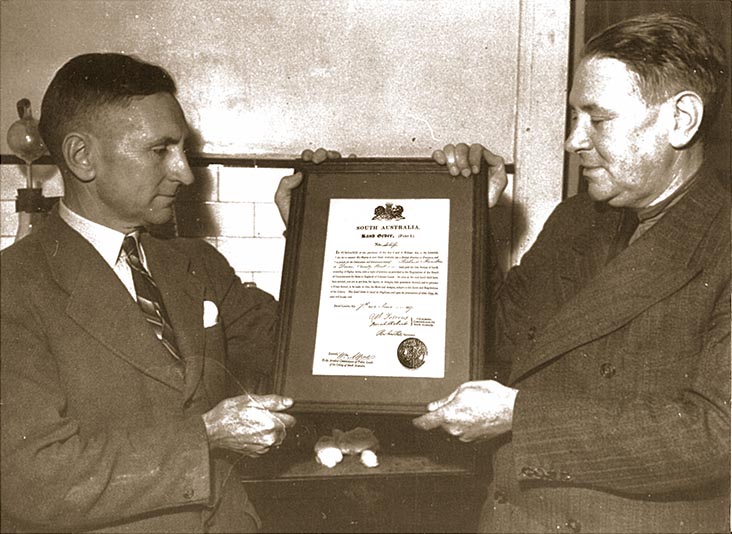 Sydney and Eric with the original land order